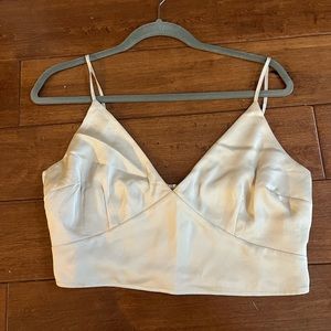 Beige Satin Crop